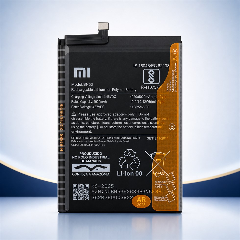 Bateria premium para celular com fundo de estúdio