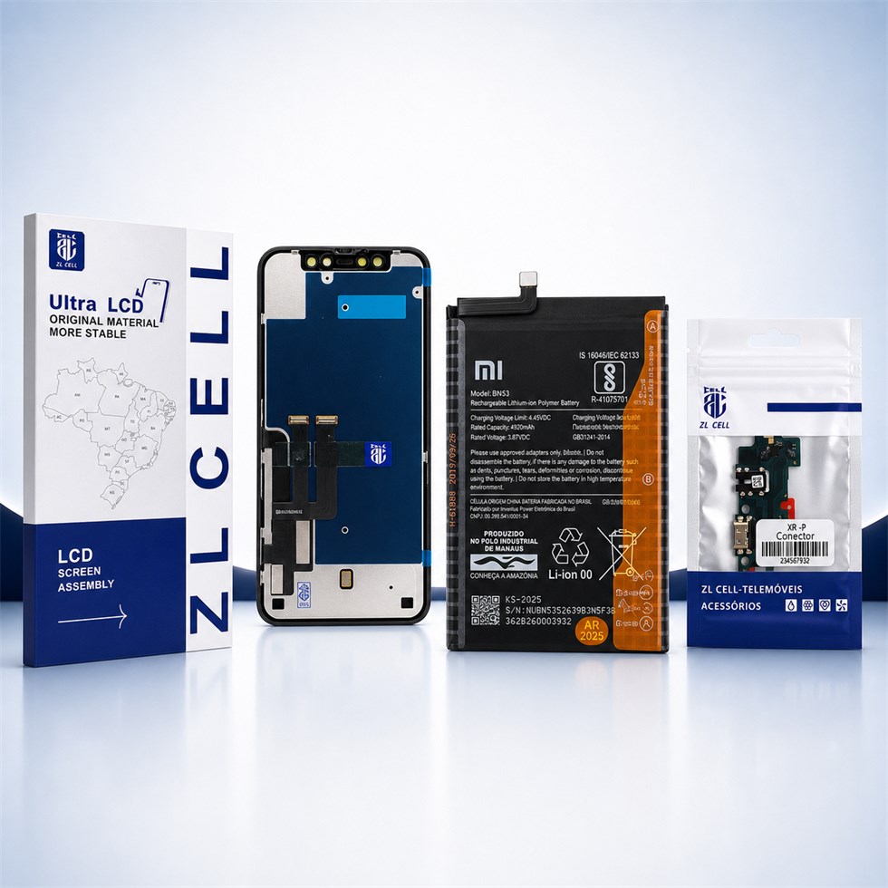 Produtos ZL Cell em estúdio premium